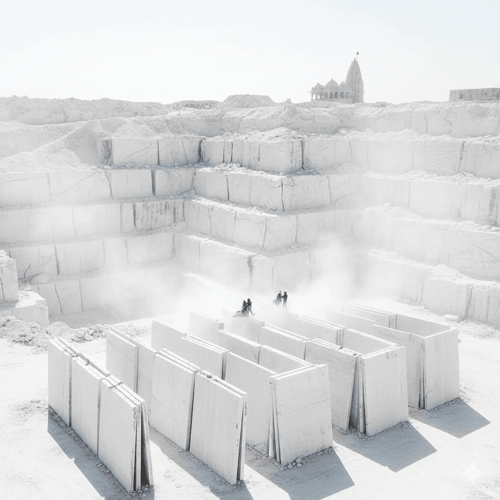 Authentic Makrana White Marble Blocks and Premium Slabs directly from Rajasthan mines