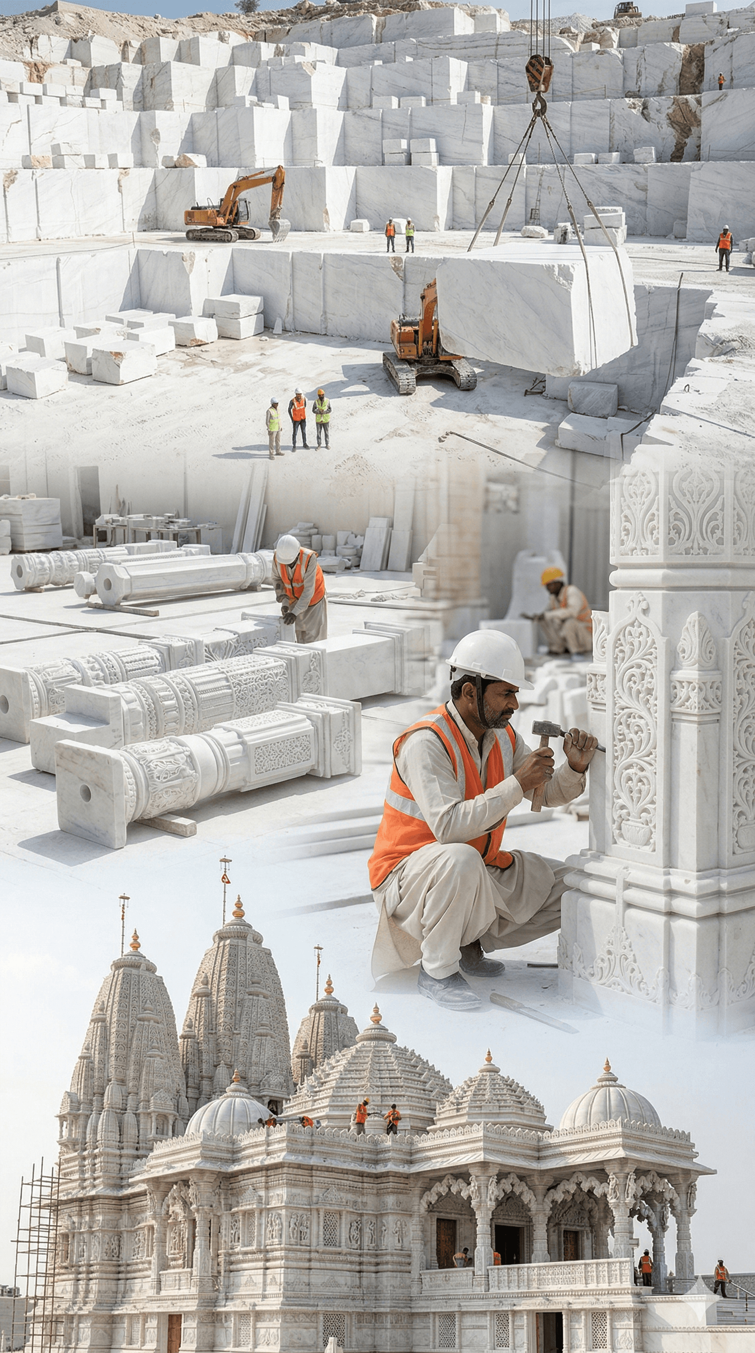 Makrana Marble Mine and Temple Craftsmanship